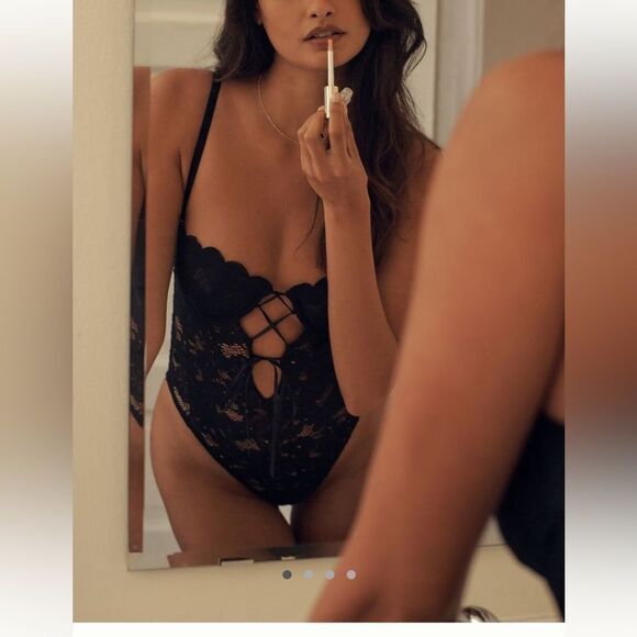 By Anthropologie Lace-up Bodysuit - Picture 2 of 4